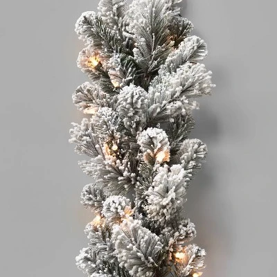 9ft Pre-lit Flocked Cashmere Artificial Christmas Garland Clear Lights - Wondershop™ 2 9ft Pre-lit Flocked Cashmere Artificial Christmas Garland Clear Lights - Wondershop™ - Image 2
