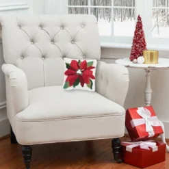 C&F Home 8" X 8" Poinsettia Hooked Petite Christmas Holiday Throw Pillow 9 C&F Home 8" X 8" Poinsettia Hooked Petite Christmas Holiday Throw Pillow -Northlight Holiday Outlet Store GUEST ebed6b26 7333 4809 b368 57c7f3696d9c