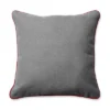16.5" X16.5" Snowy Christmas Square Throw Pillow Red/Gray - Pillow Perfect