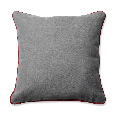 16.5" X16.5" Snowy Christmas Square Throw Pillow Red/Gray - Pillow Perfect 1 16.5" X16.5" Snowy Christmas Square Throw Pillow Red/Gray - Pillow Perfect