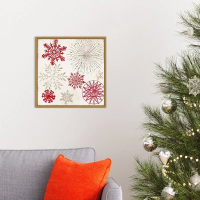 16" X 16" Merry Christmas Sparkles Snowflakes By PI Studio Framed Canvas Wall Art - Amanti Art 4 16" X 16" Merry Christmas Sparkles Snowflakes By PI Studio Framed Canvas Wall Art - Amanti Art - Image 4