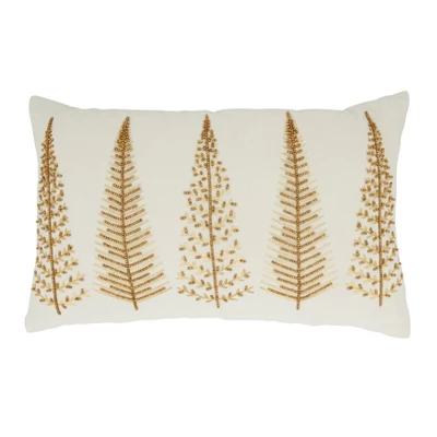 Saro Lifestyle Merry And Bright Beaded Christmas Trees Throw Pillow Cover 4 Saro Lifestyle Merry And Bright Beaded Christmas Trees Throw Pillow Cover - Image 4