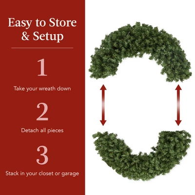 Best Choice Products 48in Artificial Pre-Lit Fir Christmas Wreath Decor W/ Red Bow, 250 LED Lights, 714 Tips, Plug-In 5 Best Choice Products 48in Artificial Pre-Lit Fir Christmas Wreath Decor W/ Red Bow, 250 LED Lights, 714 Tips, Plug-In - Image 5