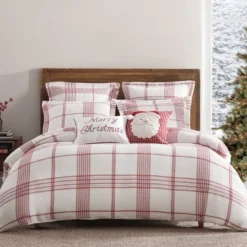Peppermint Plaid Merry Christmas Pillow 16x22 -Levtex Home -Northlight Holiday Outlet Store GUEST f3df665a 4c3c 42b3 8669 382f07123893
