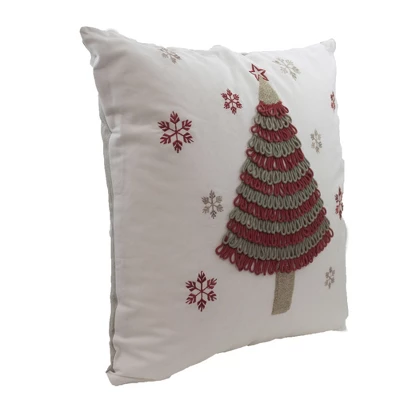 Christmas 16.0" Tree With Snowflakes Pillow Holiday Decor K & K Interiors - Decorative Pillow 2 Christmas 16.0" Tree With Snowflakes Pillow Holiday Decor K & K Interiors - Decorative Pillow - Image 2