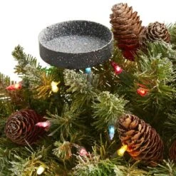 Nearly Natural 24-in Flocked Artificial Christmas Double Candelabrum With 35 Multicolored Lights And Pine Cones -Northlight Holiday Outlet Store GUEST f4f59131 8e46 4ce2 a2c1 cbfd0d76dfb9