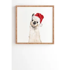 Big Nose Work Christmas Llama Bamboo Framed Wall Art - Deny Designs -Northlight Holiday Outlet Store GUEST f7bbe8fa 39a3 40d6 b484 5ba22b813dad