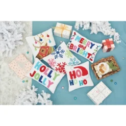 C&F Home Merry And Bright Hooked Christmas Throw Pillow -Northlight Holiday Outlet Store GUEST f81a0ff1 c023 4f12 8632 9ec0c57781fa