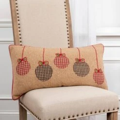 14"x26" Oversized Christmas Ornaments Polyester Filled Throw Pillow Light Brown - Rizzy Home -Northlight Holiday Outlet Store GUEST f8c7c6ce 6456 4cb6 89e1 64754f3a82f2