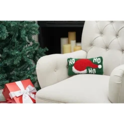 C&F Home 6" X 12" HoHoHo Hat Hooked Petite Christmas Holiday Throw Pillow -Northlight Holiday Outlet Store GUEST f9deddda 3722 4cc6 87bf da8bfeb2f2b5