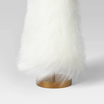 24" Faux Fur Christmas Tree Sculpture - Wondershop™ White 2 24" Faux Fur Christmas Tree Sculpture - Wondershop™ White - Image 2