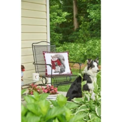 C&F Home 18" X 18" Plaid Squirrel Indoor / Outdoor Christmas Holiday Throw Pillow -Northlight Holiday Outlet Store GUEST fa9ab4aa eaea 446a 9ad9 a0e7049e2f24