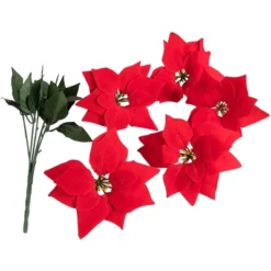 Juvale 4 Pack Artificial Red Poinsettia Flowers For Christmas Decorations -Northlight Holiday Outlet Store GUEST fbc03983 77f0 4956 9d9d 0722d3bc8269