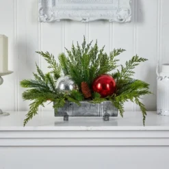 Nearly Natural 18-in Holiday Winter Cedar Pine Artificial Table Christmas Arrangement With Ornaments, Home Décor 8 Nearly Natural 18-in Holiday Winter Cedar Pine Artificial Table Christmas Arrangement With Ornaments, Home Décor -Northlight Holiday Outlet Store GUEST fe93d6c3 b29e 4435 ab62 5c150dde01b0