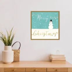 16" X 16" Merry Christmas Snowman By Veronique Charron Framed Canvas Wall Art - Amanti Art -Northlight Holiday Outlet Store GUEST febabda7 e2d3 4b59 8b18 832f53c305f4