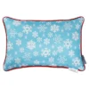 12"x18" Merry Christmas Lumbar Throw Pillow Blue - Pillow Perfect