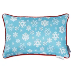 12"x18" Merry Christmas Lumbar Throw Pillow Blue - Pillow Perfect