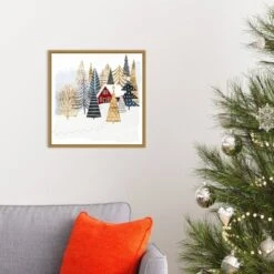 16" X 16" Christmas Chalet I Tree By Victoria Borges Framed Canvas Wall Art - Amanti Art -Northlight Holiday Outlet Store GUEST ff2070f6 1f41 46fa baa6 5b8fb8dc16c5